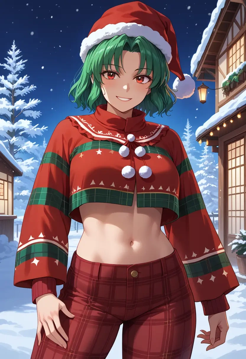 touhou,kazami_yuuka,Christmas,plaid trousers  - 