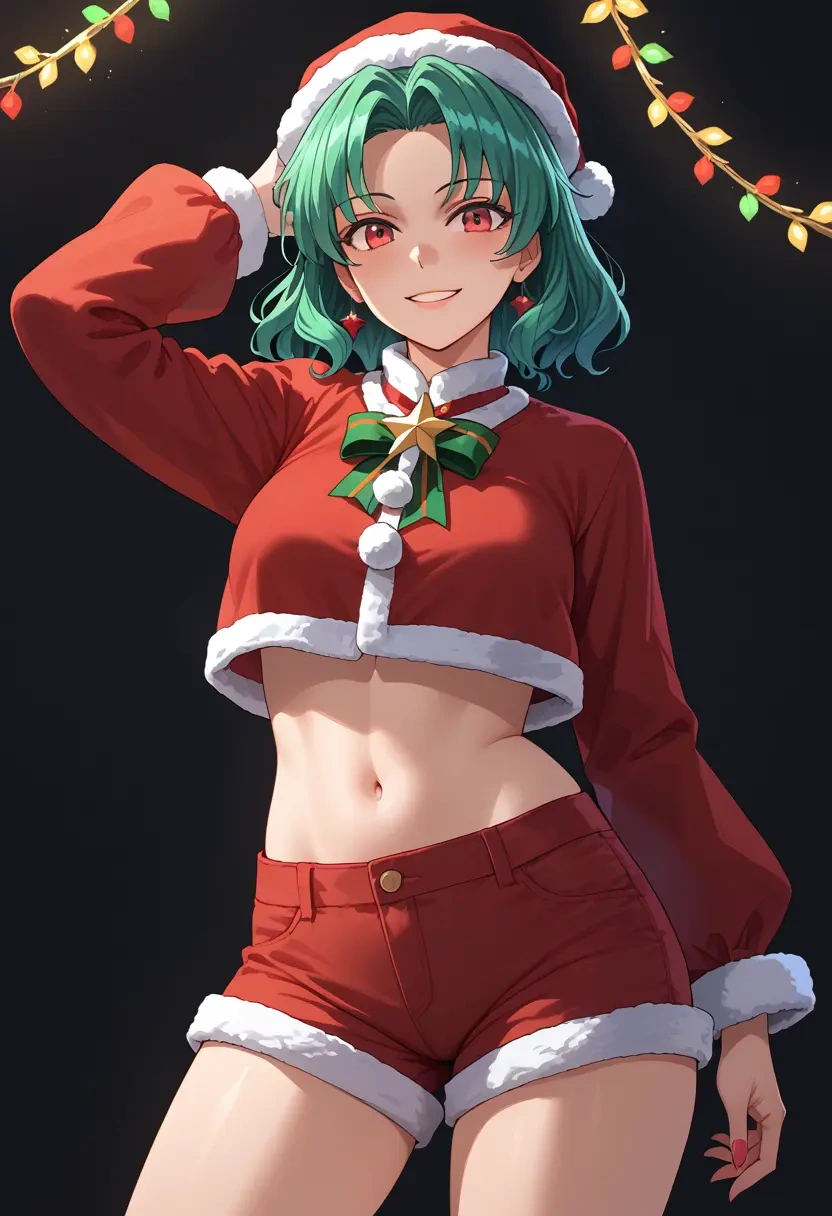 touhou,kazami_yuuka,Christmas,red velvet shorts  - 