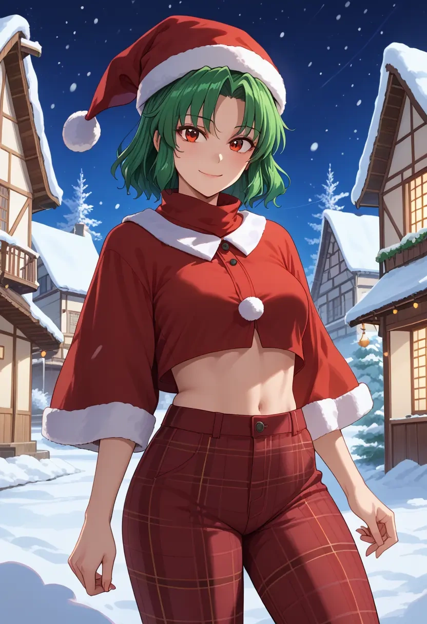 touhou,kazami_yuuka,Christmas,plaid trousers  - 