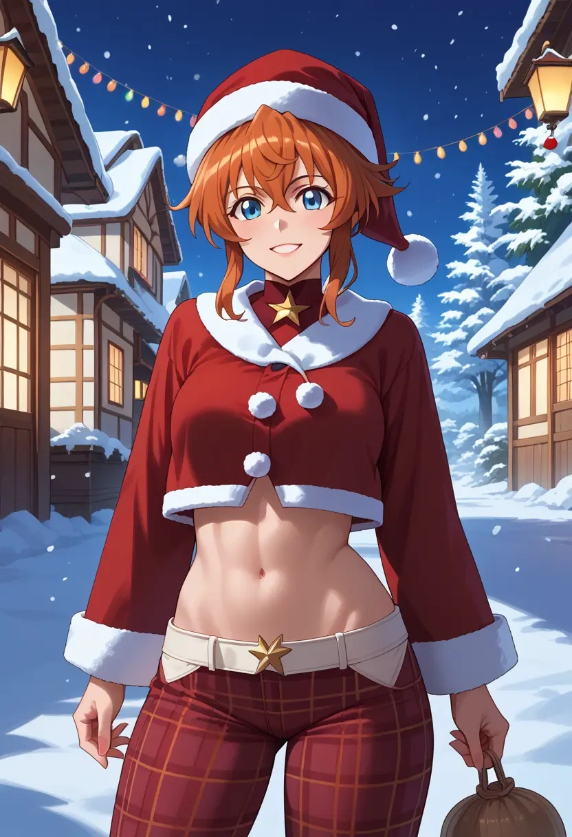 senki_zesshou_symphogear,kazanari_tsubasa,Christmas,plaid trousers  - 