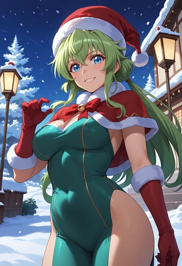 senki_zesshou_symphogear,kazanari_tsubasa,Christmas,dress  - AI generated anime art