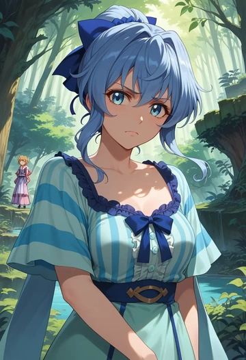 senki_zesshou_symphogear,kazanari_tsubasa,striped graffiti blouse,dolphin shorts  - AI generated anime art