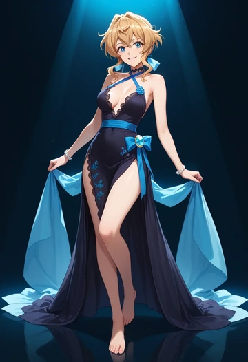 senki_zesshou_symphogear,kazanari_tsubasa,nightdress  - AI generated anime art