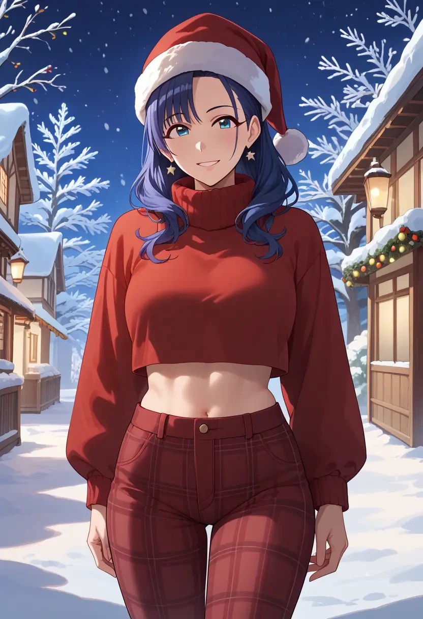 idolmaster,kazano_hiori,Christmas,plaid trousers  - 