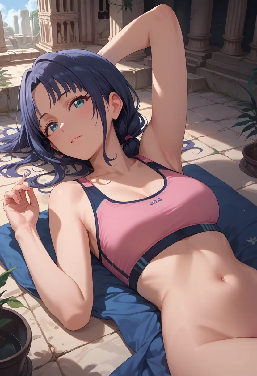 idolmaster,kazano_hiori,sports bra,wide-leg joggers  - 