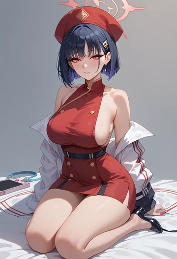 blue_archive,kazusa_(blue_archive),pajamas  - AI generated anime art