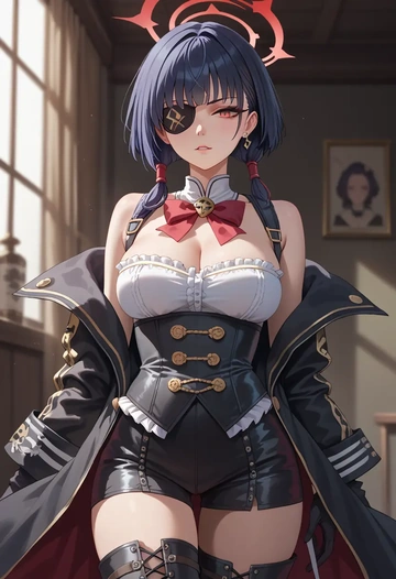 blue_archive,kazusa_(blue_archive),pirate  - AI generated anime art