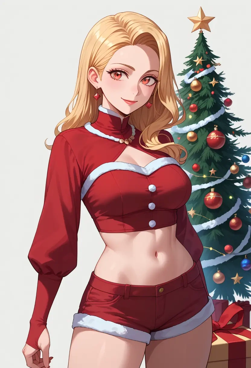 original,kemomimi-chan_(naga_u),Christmas,red velvet shorts  - 