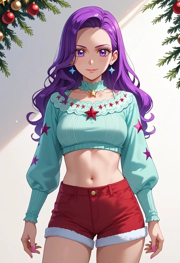 precure,kenzaki_makoto,Christmas,red velvet shorts  - AI generated anime art