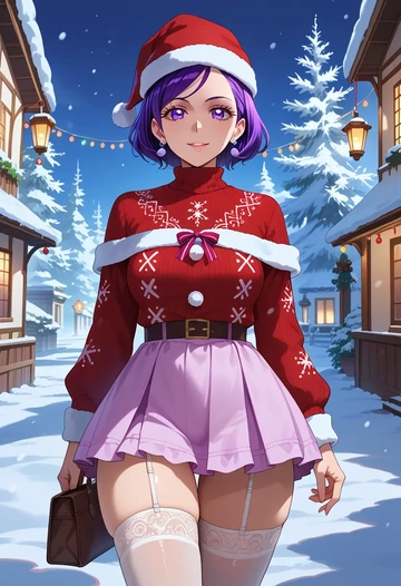 precure,kenzaki_makoto,sweater,stockings,Thigh garters  - AI generated anime art