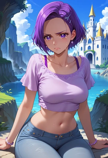 precure,kenzaki_makoto,crop top  - AI generated anime art