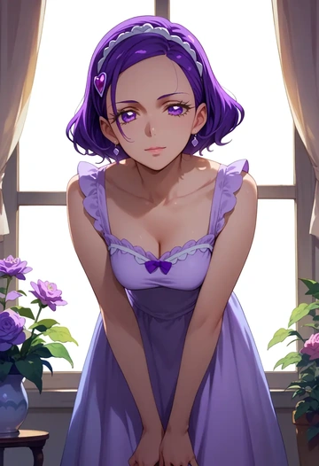 precure,kenzaki_makoto,haunted doll dress,lace gloves,ribbon choker  - AI generated anime art