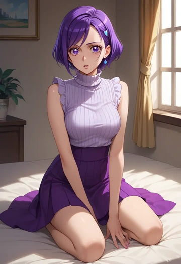 precure,kenzaki_makoto,turtleneck,knit,maxi skirt  - AI generated anime art