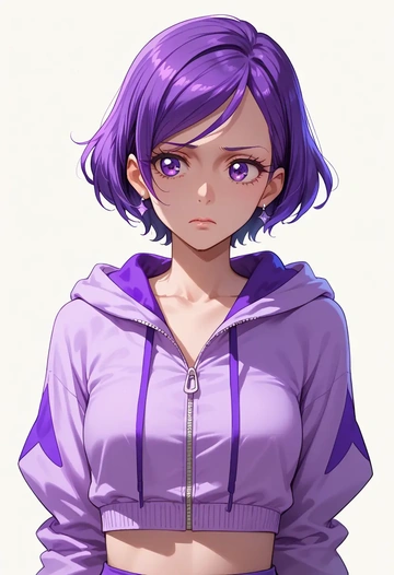 precure,kenzaki_makoto,crop hoodie,shorts  - AI generated anime art