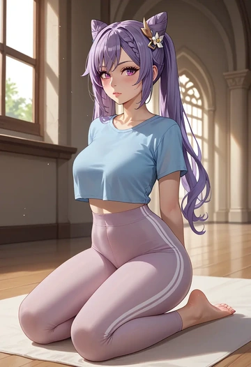 genshin impact,keqing_(genshin_impact),yaga pants  - AI generated anime art