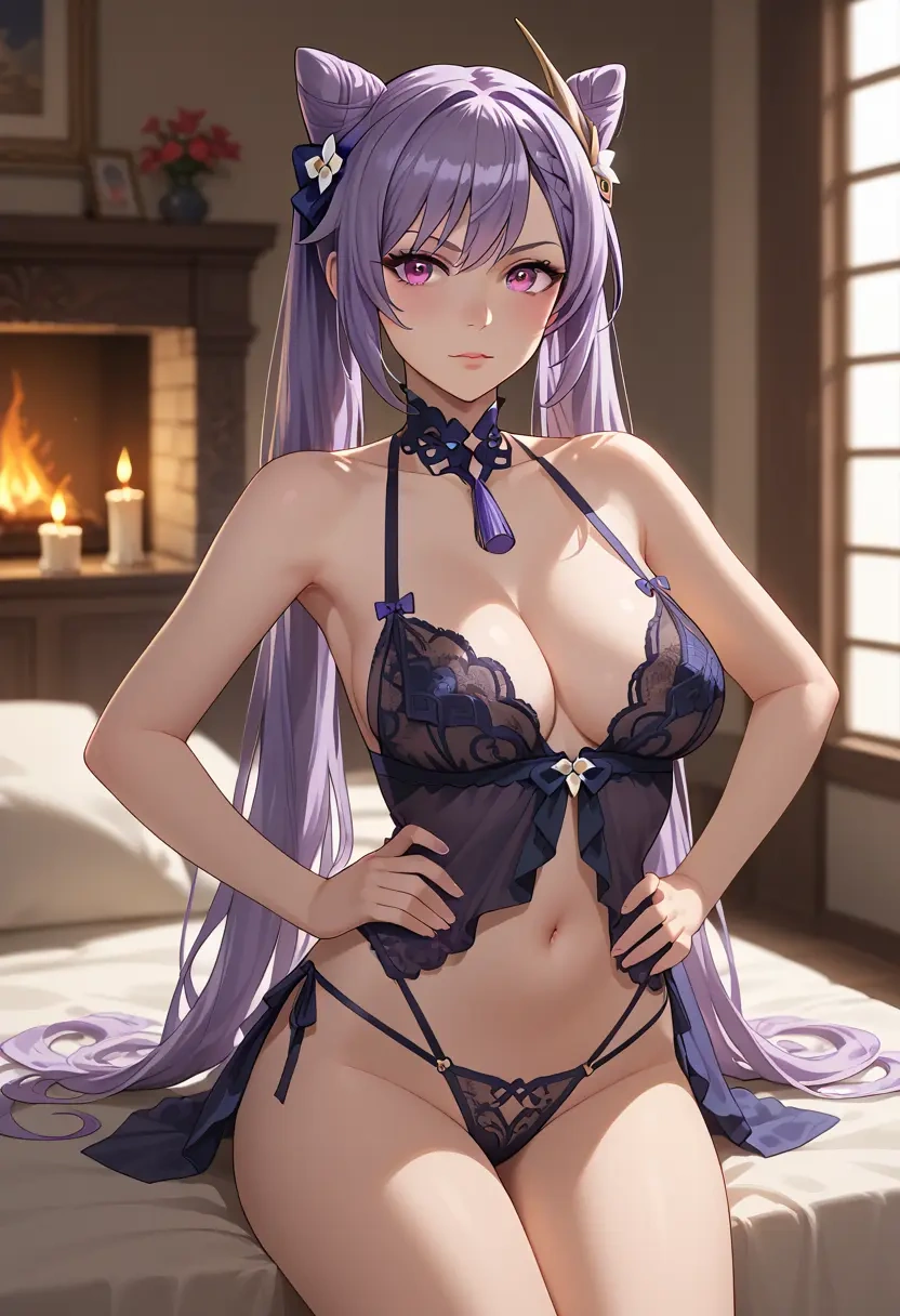 genshin impact,keqing_(genshin_impact),lingerie  - 