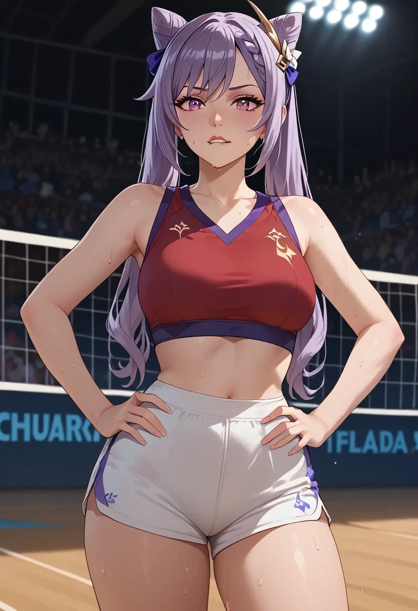 genshin impact,keqing_(genshin_impact),volleyball uniform  - 