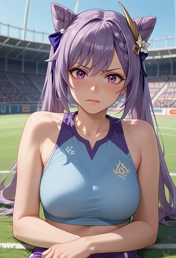 genshin impact,keqing_(genshin_impact),athletic  - AI generated anime art