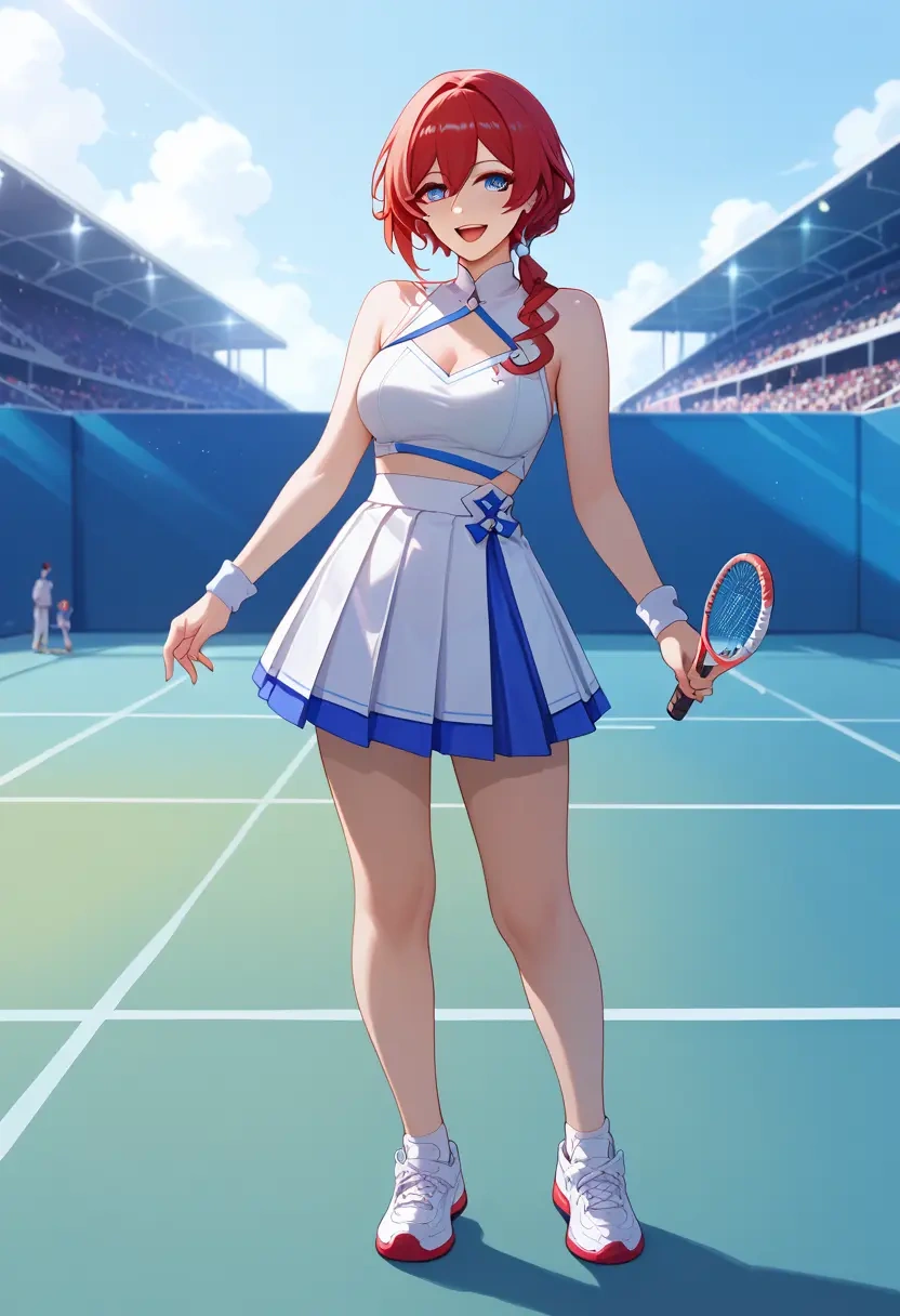 honkai_(series),kiana_kaslana,tennis skirt  - 