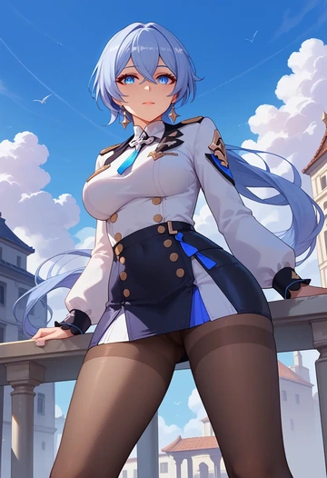 honkai_(series),kiana_kaslana,shorts, pantyhose  - AI generated anime art