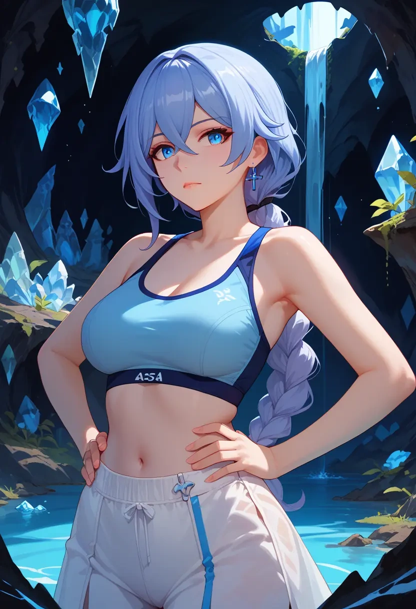 honkai_(series),kiana_kaslana,sports bra,high-waisted leggings  - 