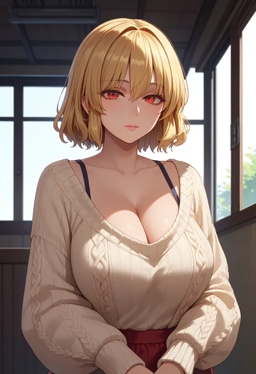 touhou,kicchou_yachie,thong,sweater,sexy  - AI generated anime art