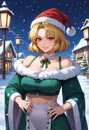 touhou,kicchou_yachie,Christmas,dress  - AI generated anime art