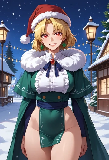 touhou,kicchou_yachie,Christmas,dress  - AI generated anime art