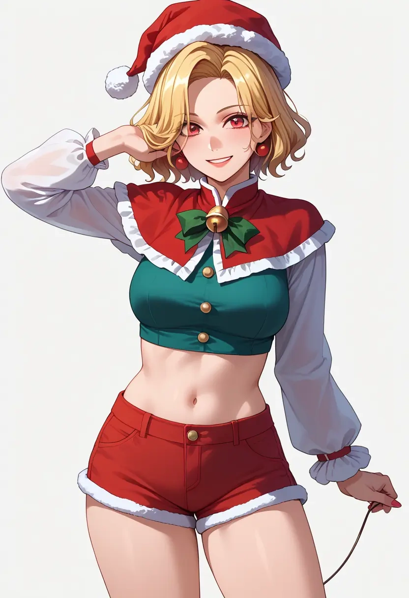 touhou,kicchou_yachie,Christmas,red velvet shorts  - 