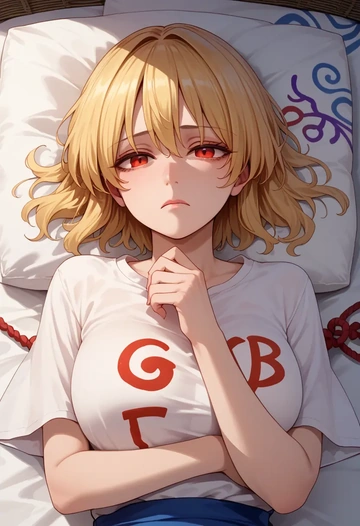 touhou,kicchou_yachie,crop graffiti tee,dolphin shorts  - AI generated anime art