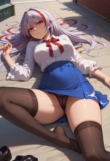 touhou,kijin_seija,mini skirt,stockings  - AI generated anime art