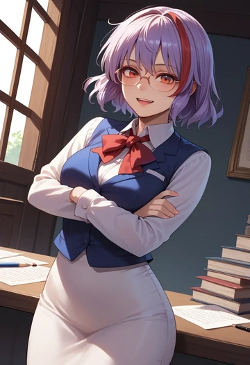 touhou,kijin_seija,OL, glasses,  - AI generated anime art