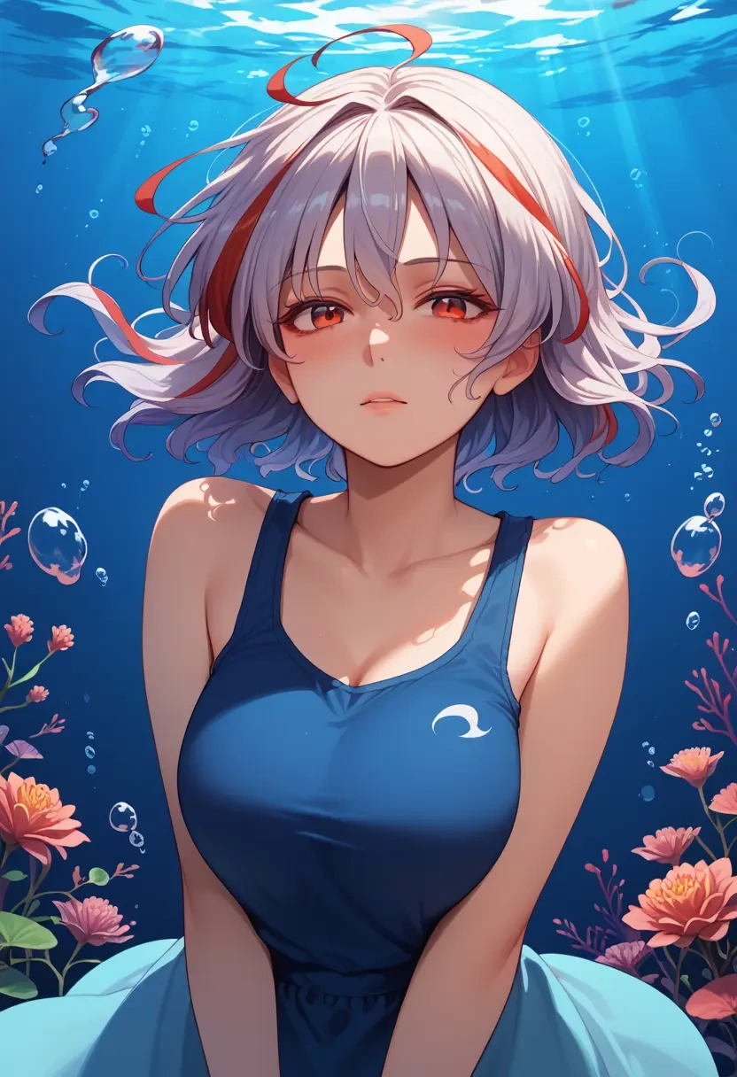 touhou,kijin_seija,abstract print tank,dolphin shorts  - 