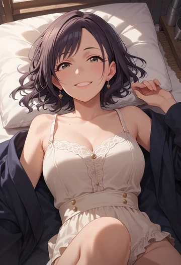 idolmaster,kikuchi_makoto,pajamas  - AI generated anime art