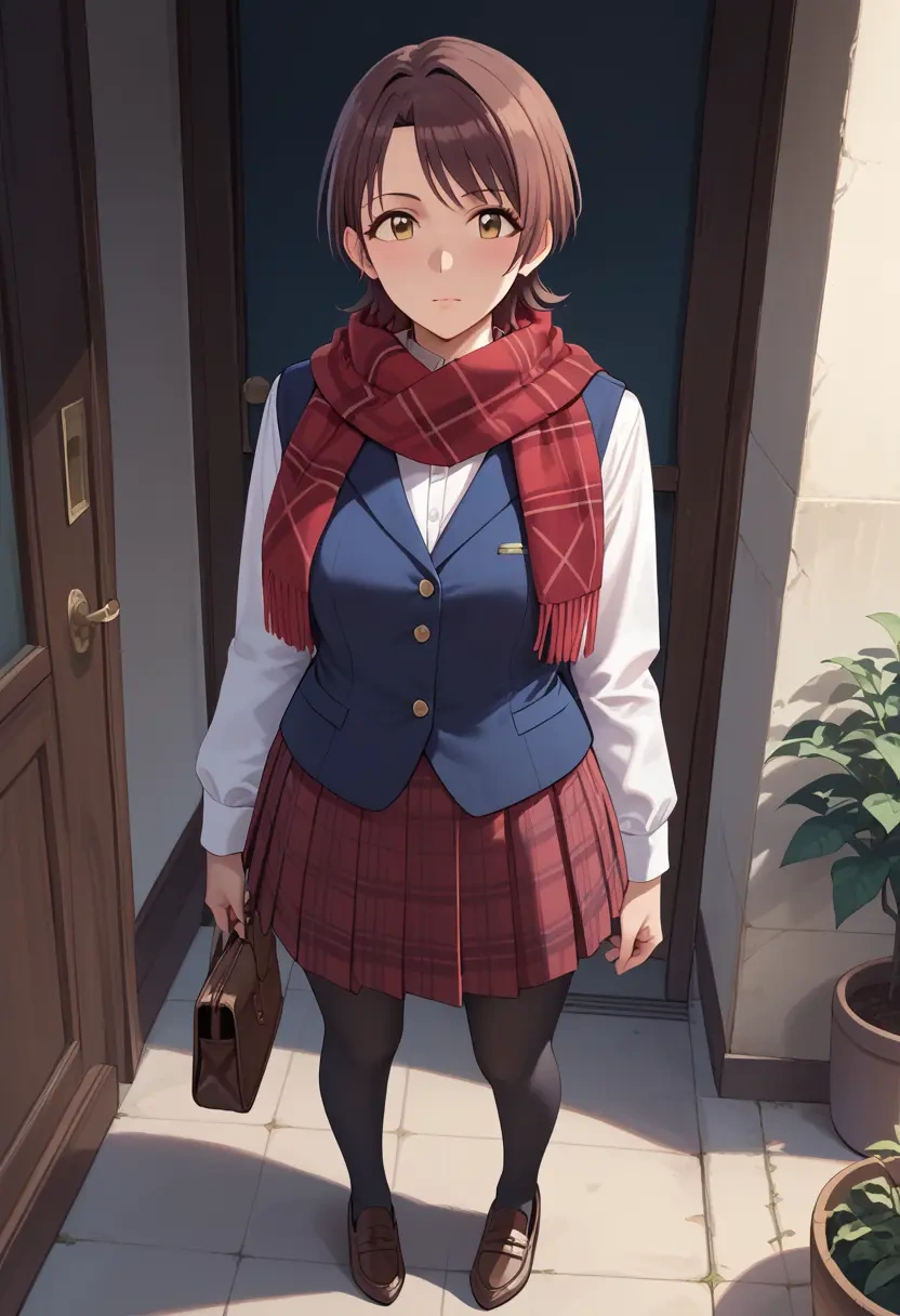 idolmaster,kikuchi_makoto,winter,student uniform,vest  - 