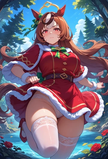 umamusume,king_halo_(umamusume),Christmas,sexy, stockings,  - AI generated anime art