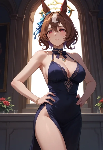 umamusume,king_halo_(umamusume),nightdress  - AI generated anime art