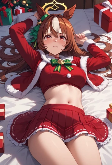 umamusume,king_halo_(umamusume),Christmas,skirt  - AI generated anime art