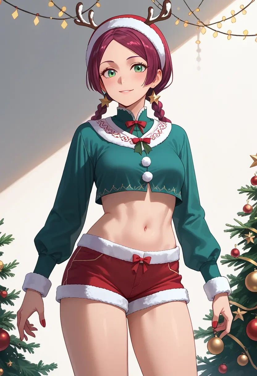 kino_no_tabi,kino_(kino_no_tabi),Christmas,red velvet shorts  - 