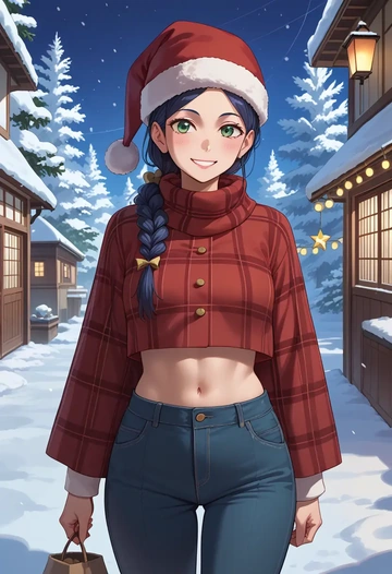 kino_no_tabi,kino_(kino_no_tabi),Christmas,plaid trousers  - AI generated anime art