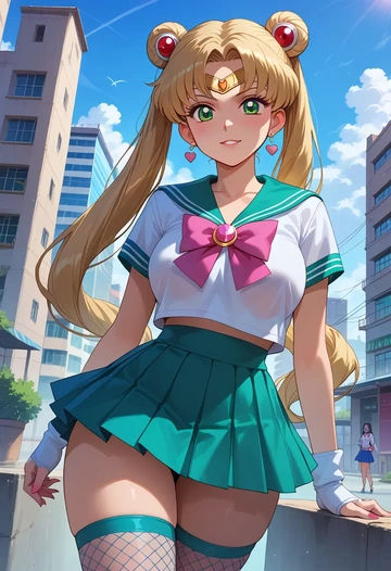 bishoujo_senshi_sailor_moon,kino_makoto,mini skirt, stockings  - AI generated anime art