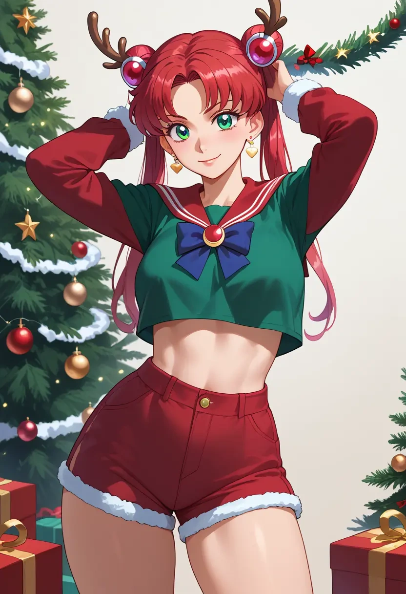 bishoujo_senshi_sailor_moon,kino_makoto,Christmas,red velvet shorts  - 