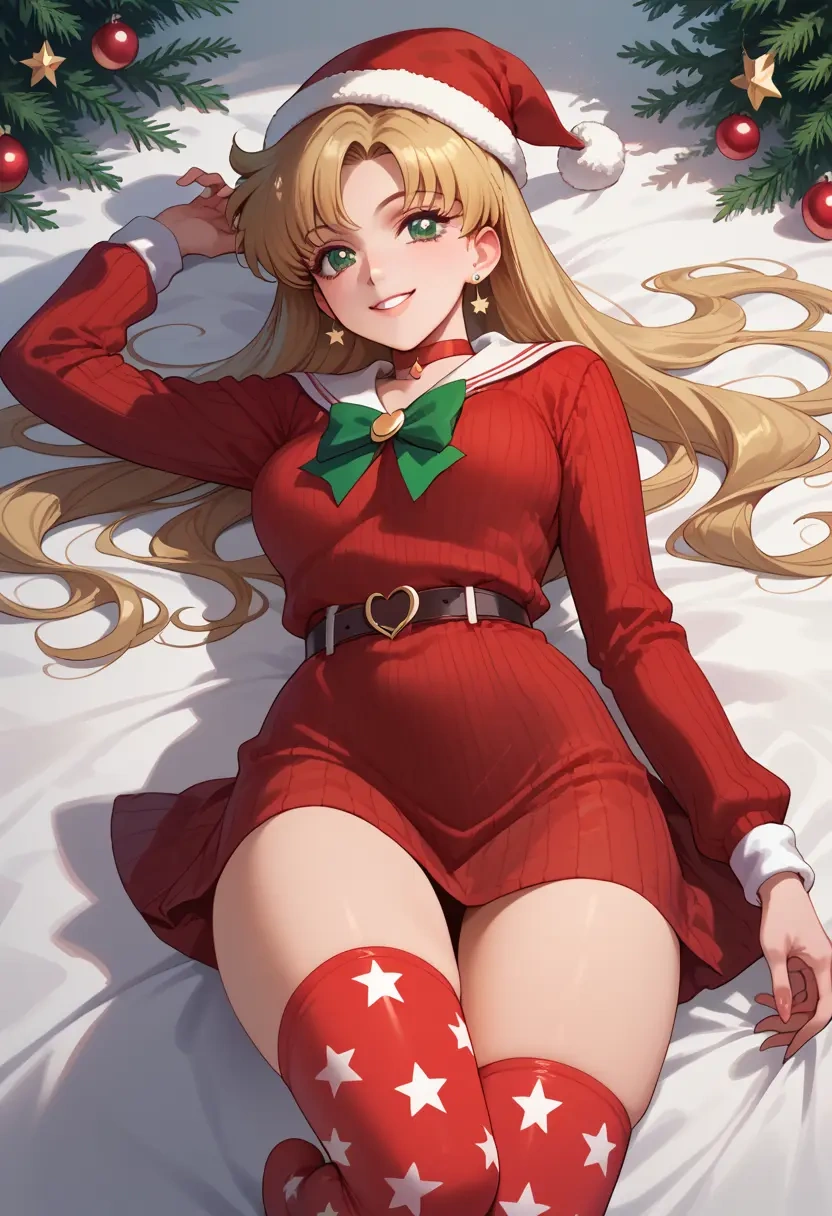 bishoujo_senshi_sailor_moon,kino_makoto,Christmas,sweater dress,stockings  - 