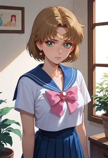 bishoujo_senshi_sailor_moon,kino_makoto,calligraphy print shirt,dolphin shorts  - AI generated anime art