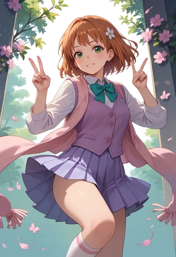 cardcaptor_sakura,kinomoto_sakura,spring,student uniform,vest  - AI generated anime art