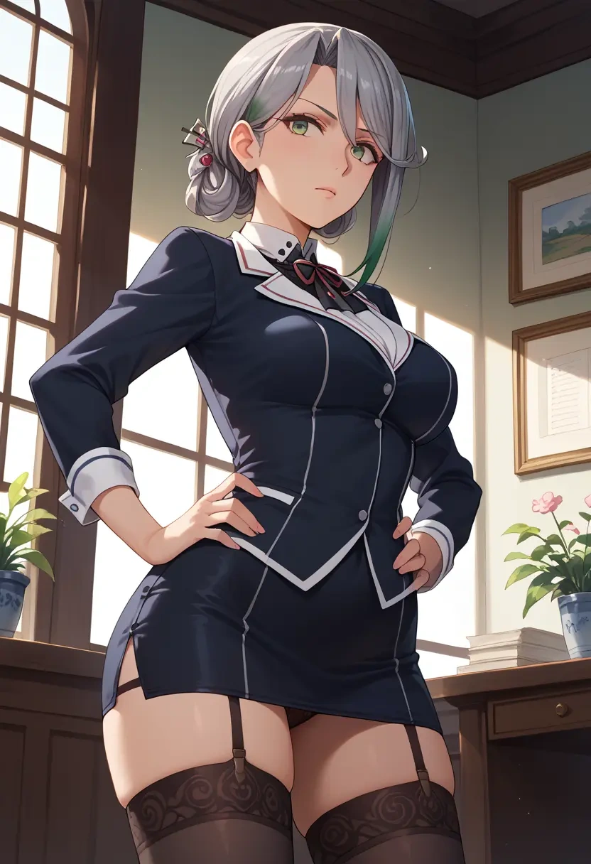 kantai_collection,kinugasa_(kancolle),secretary, stockings  - 