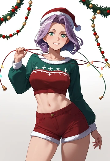 kantai_collection,kinugasa_(kancolle),Christmas,red velvet shorts  - AI generated anime art