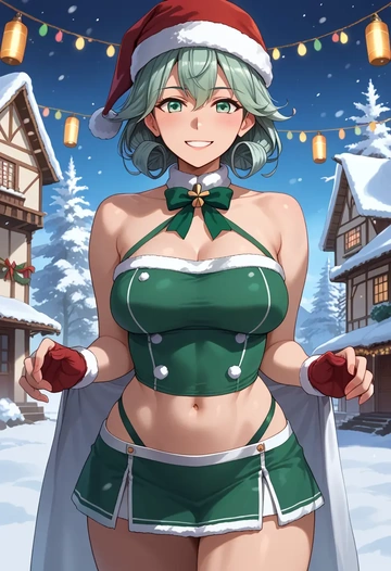 kantai_collection,kinugasa_(kancolle),Christmas,dress  - AI generated anime art