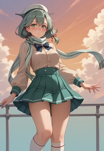 kantai_collection,kinugasa_(kancolle),spring,student uniform,blouse  - AI generated anime art