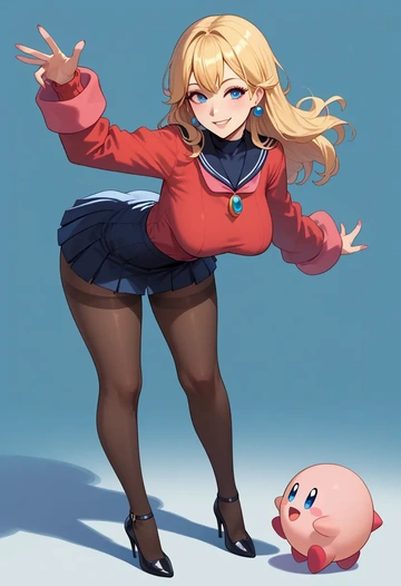 kirby_(series),kirby,shorts, pantyhose  - AI generated anime art